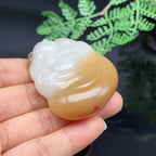 和田玉糖羊脂白玉代代有福笑佛挂件（70.441g）