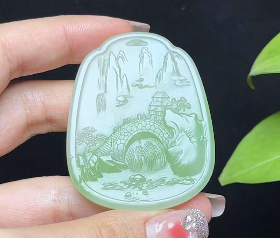 和田玉翠玉普贤菩萨（30.3g）