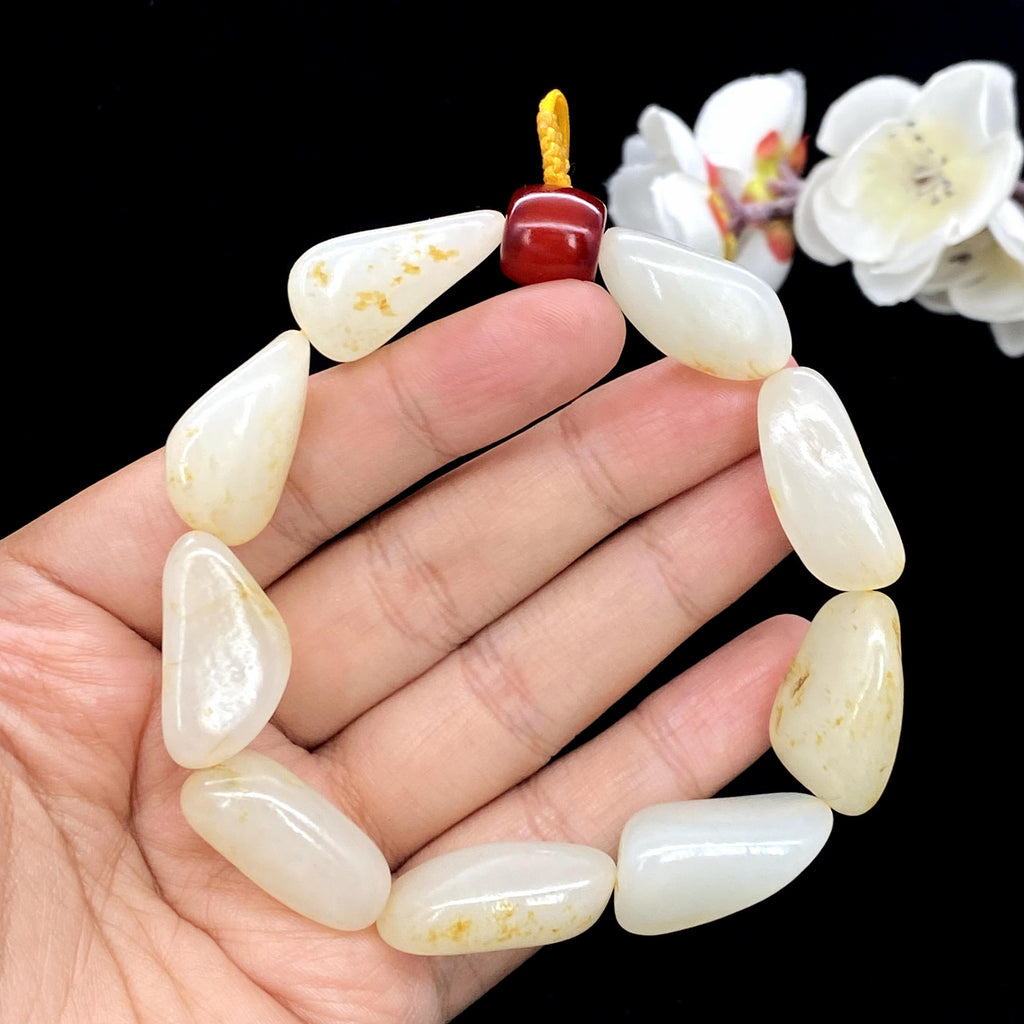 和田玉洒金皮籽料【精品手串】（54.3g）