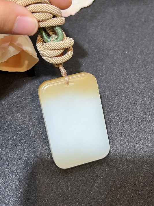 和田玉且末料糖白平安无事牌（36.0g）