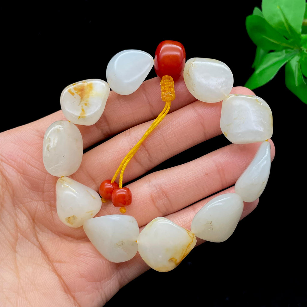 和田玉黄皮籽料【精品手串】（61g）