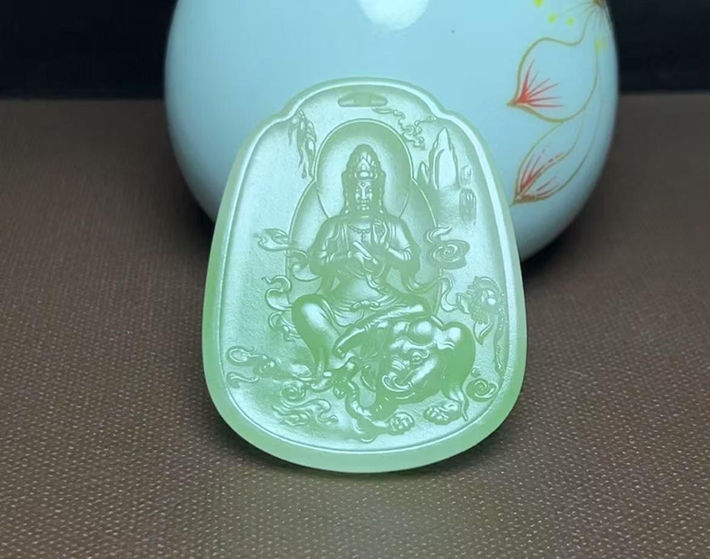 和田玉翠玉普贤菩萨（30.3g）