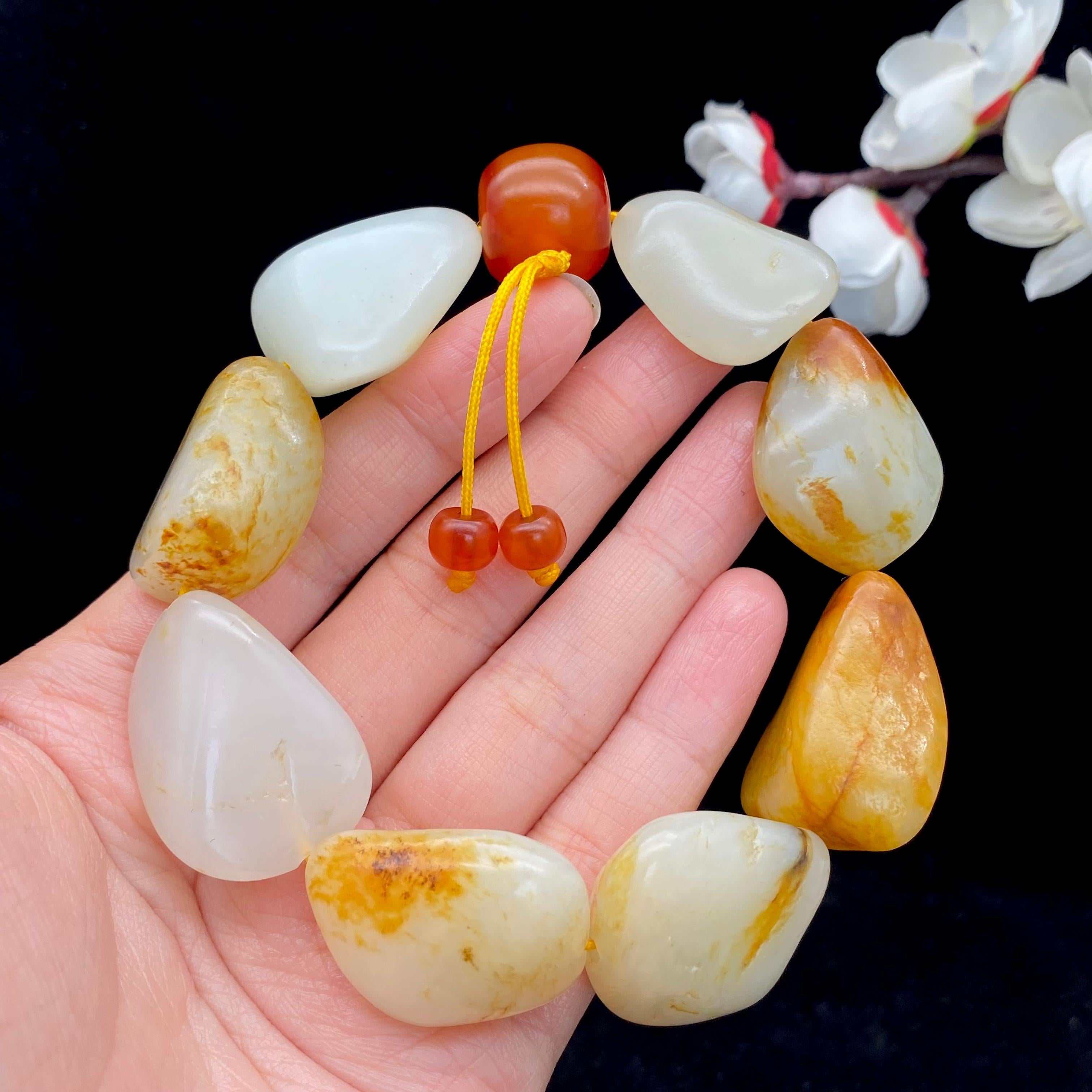 和田玉洒金皮【精品手串】（99g）