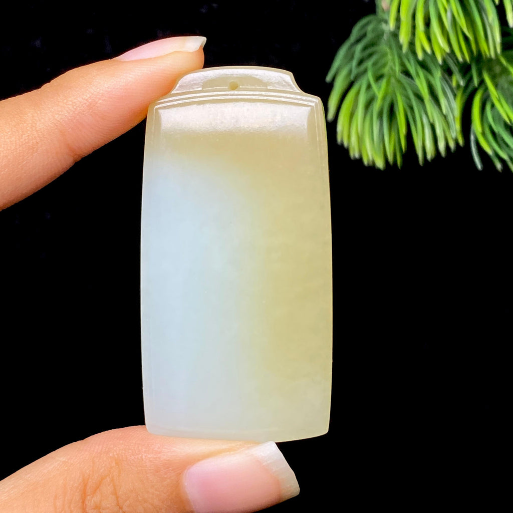 和田玉糖白无事牌（34.8g）