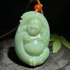 和田玉碧玉粉青佛公（64.8g）