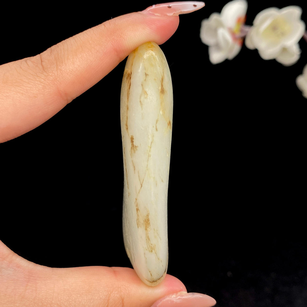 和田玉青花籽料手把件（110.2g）