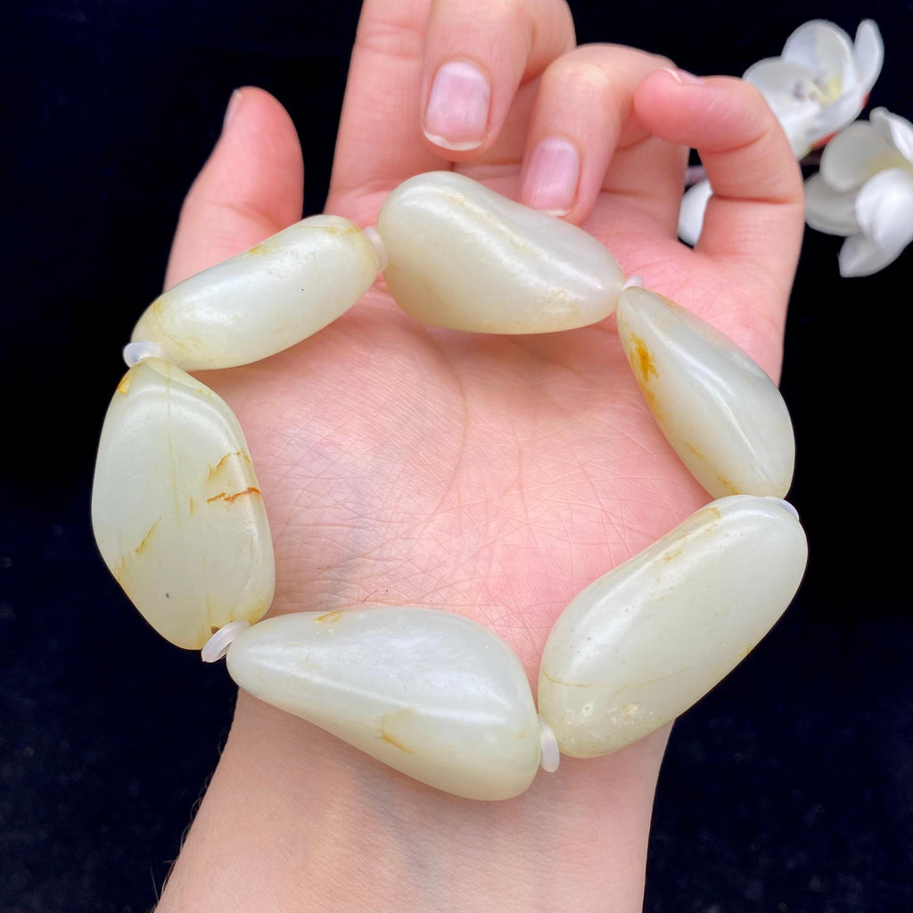 和田玉洒金皮籽料【精品手串】（112.9g）