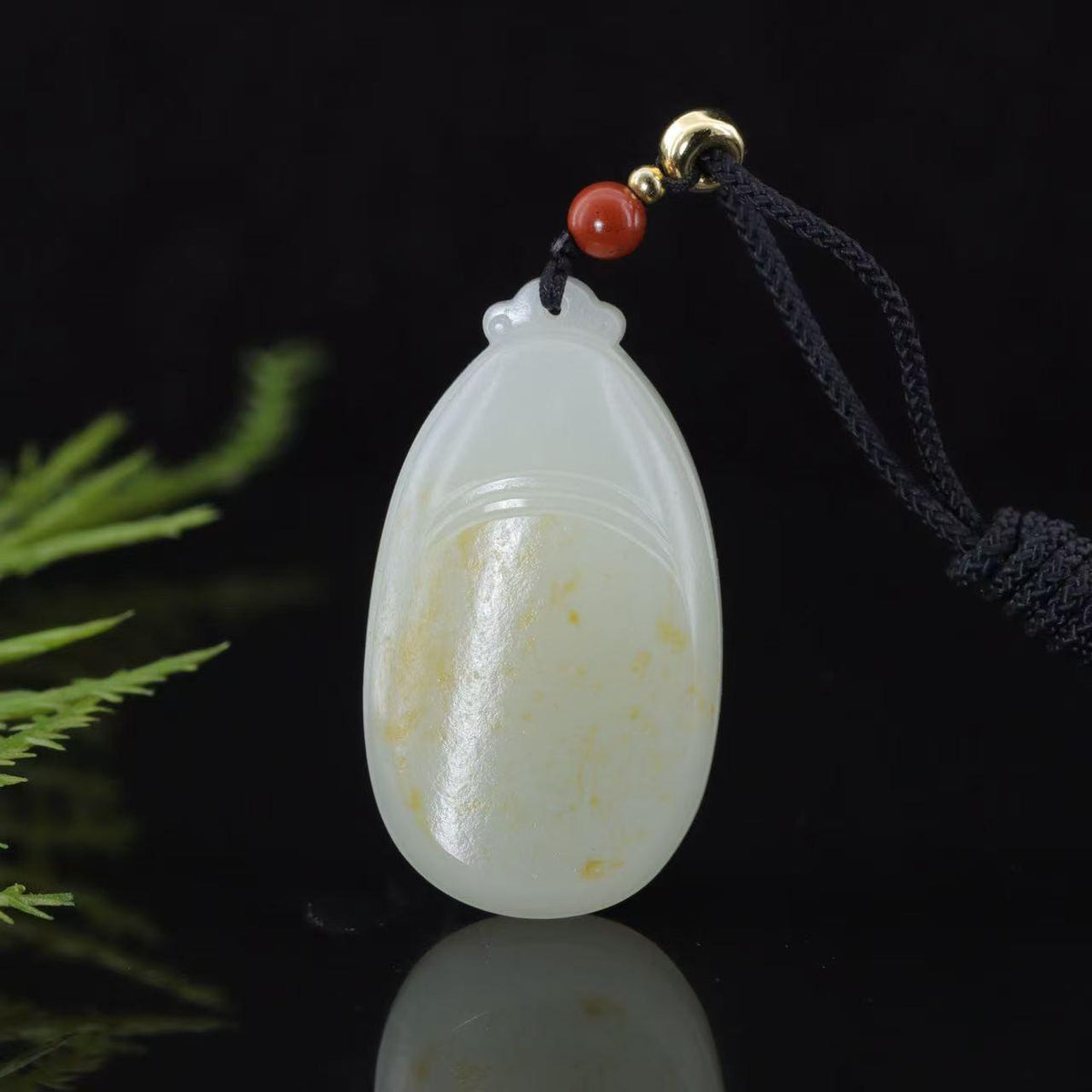 和田玉洒金皮无事牌挂坠（14.3g）