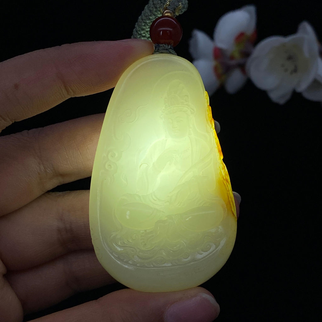和田玉白玉籽料【观音牌】（59.8g）