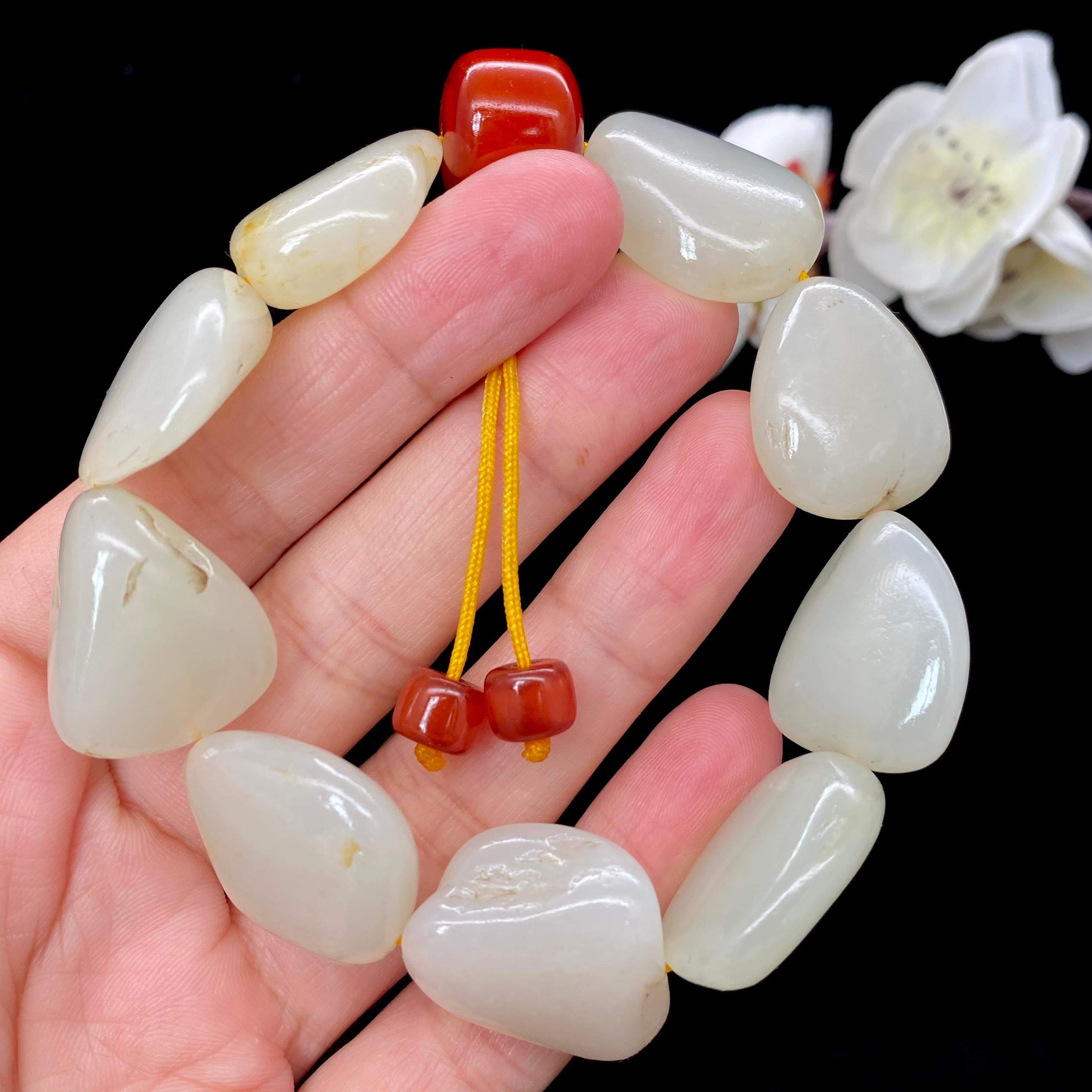和田玉白玉籽料【精品手串】（52.8g）