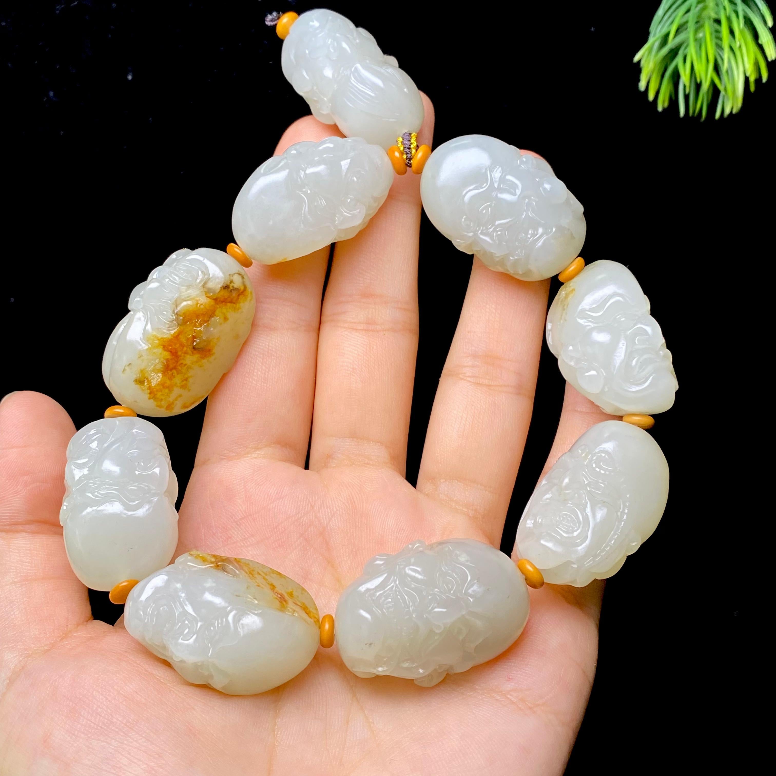 和田玉籽料十八罗汉手串（172.2g）