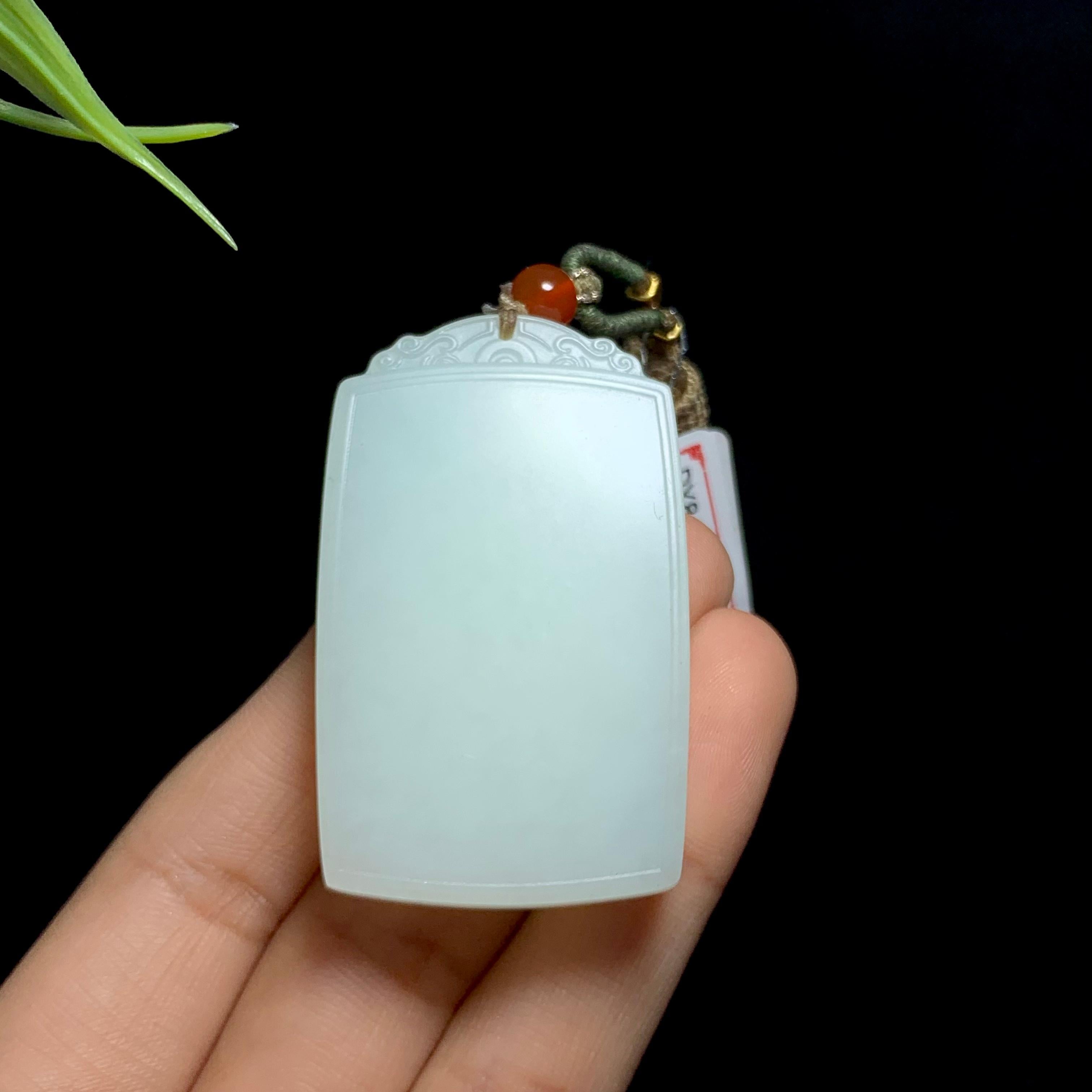 和田白玉平安无事牌（35.6g）