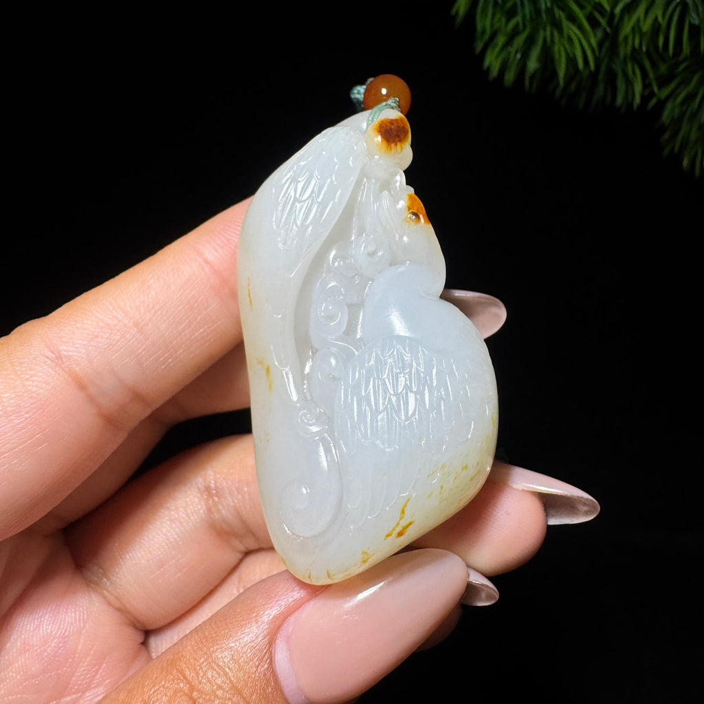 和田玉籽料白玉一路连科（40.5g）