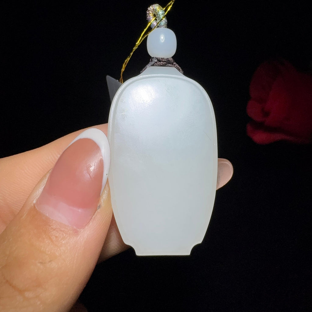 和田玉白玉平安无事牌（16.6g）