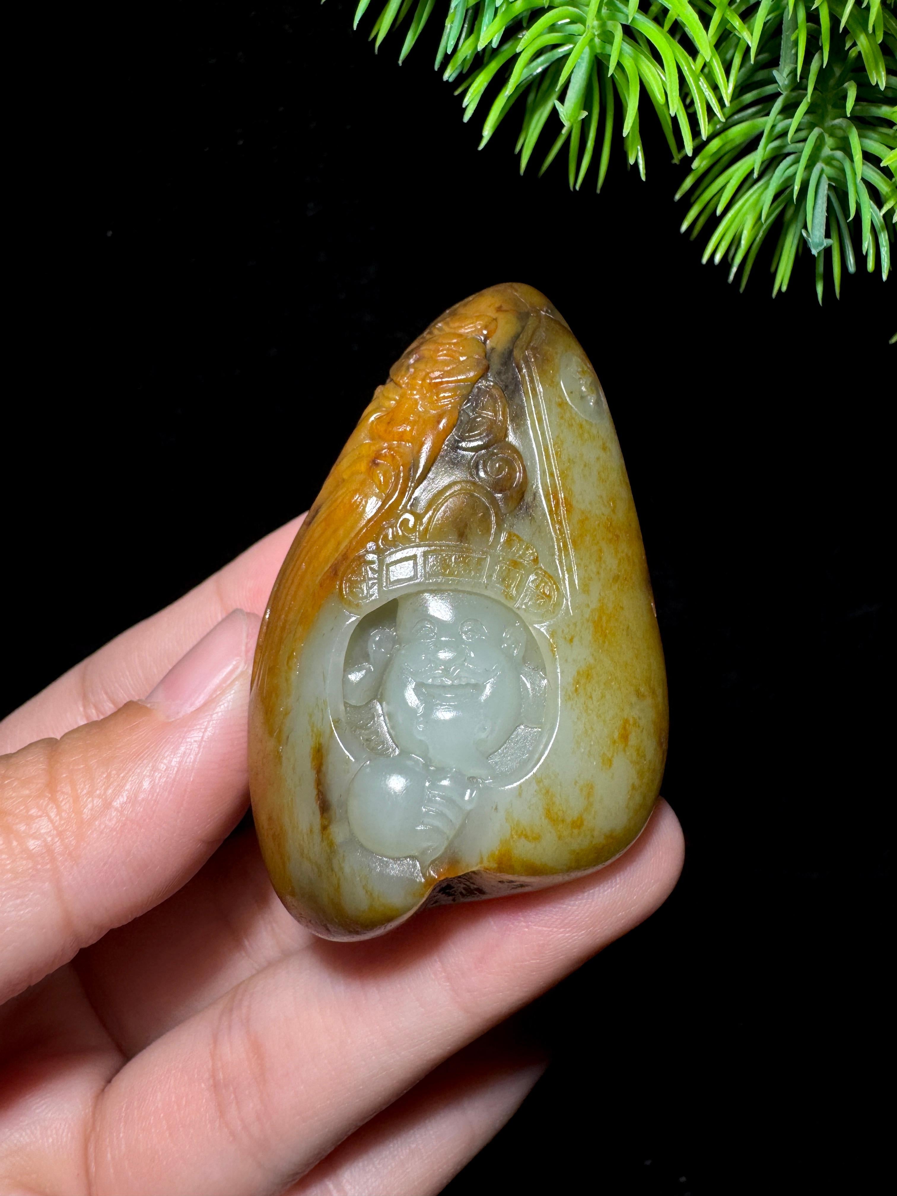 和田玉籽料佛公（75.8g）