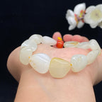 和田玉白玉带黄皮籽料【精品手串】（28.5g）