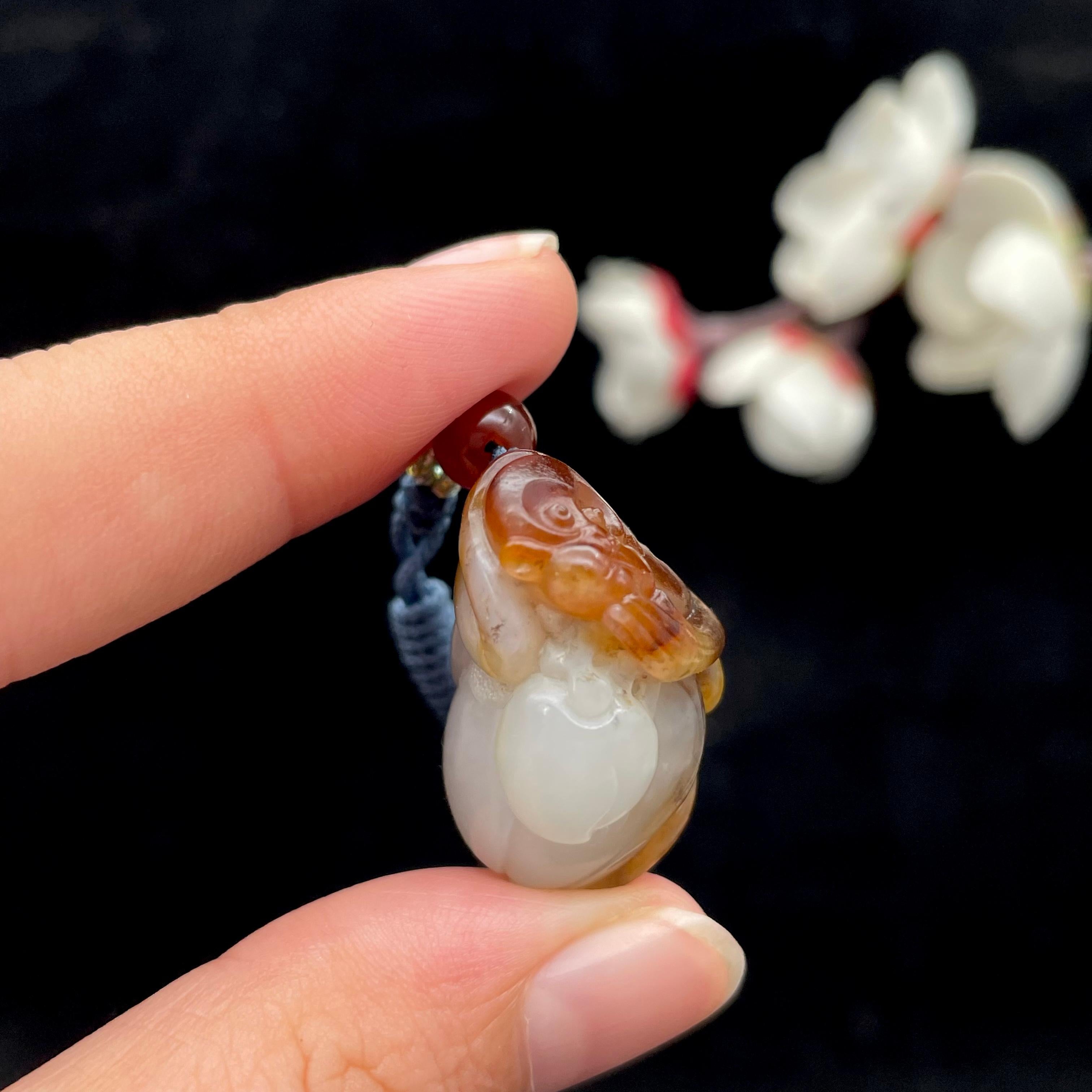 和田玉籽料【猴子】挂件（14g）