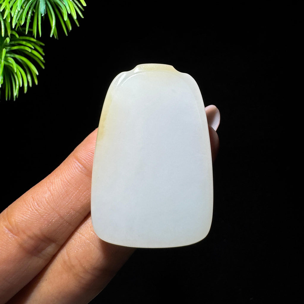 和田玉且末糖白玉无事牌（25.0g）