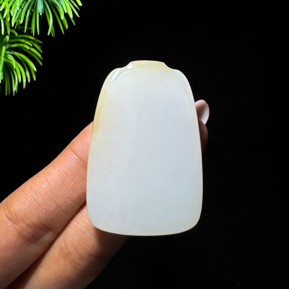 和田玉且末糖白玉无事牌（25.0g）