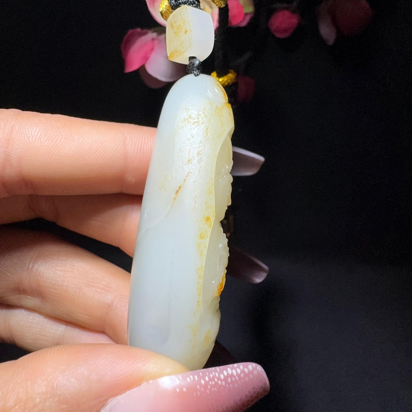 和田玉籽料观音挂件（50.8g）