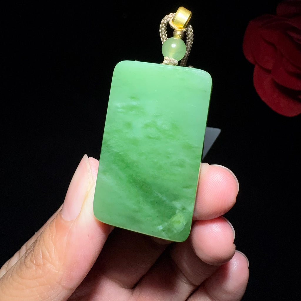 和田玉碧玉平安无事牌（32.1g）