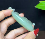 和田玉翠青烟紫生肖牛扭转乾坤（44.6g）