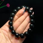 收藏级和田籽料黑青老型珠手串（63.8g）