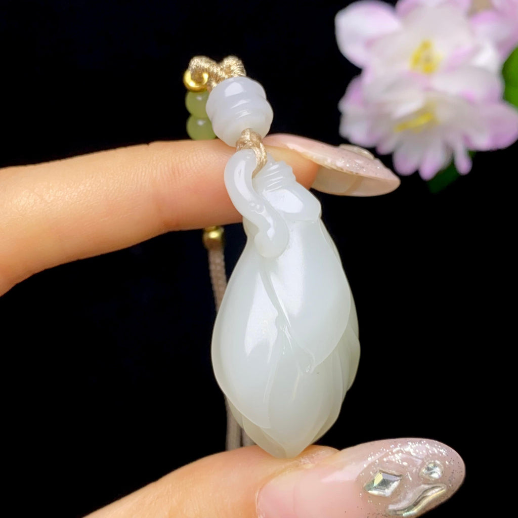 和田玉米达料白玉玉兰花（17.1g）