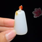 和田玉糖白平安无事牌（17.3g）