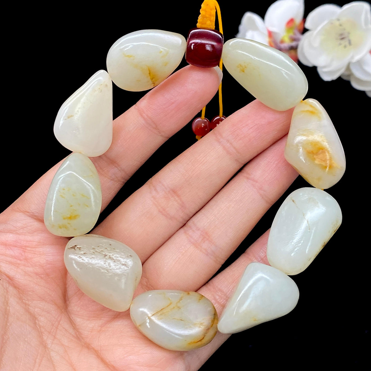 和田玉黄皮籽料【精品手串】（86.2g）