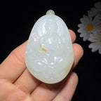 和田玉籽料羊脂白玉观音（61.7g）