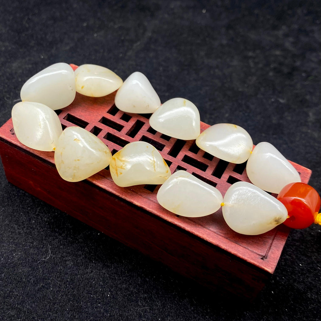 和田玉洒金皮【精品手串】（49g）