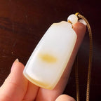 糖羊脂白玉平安无事牌挂件（44.9g）