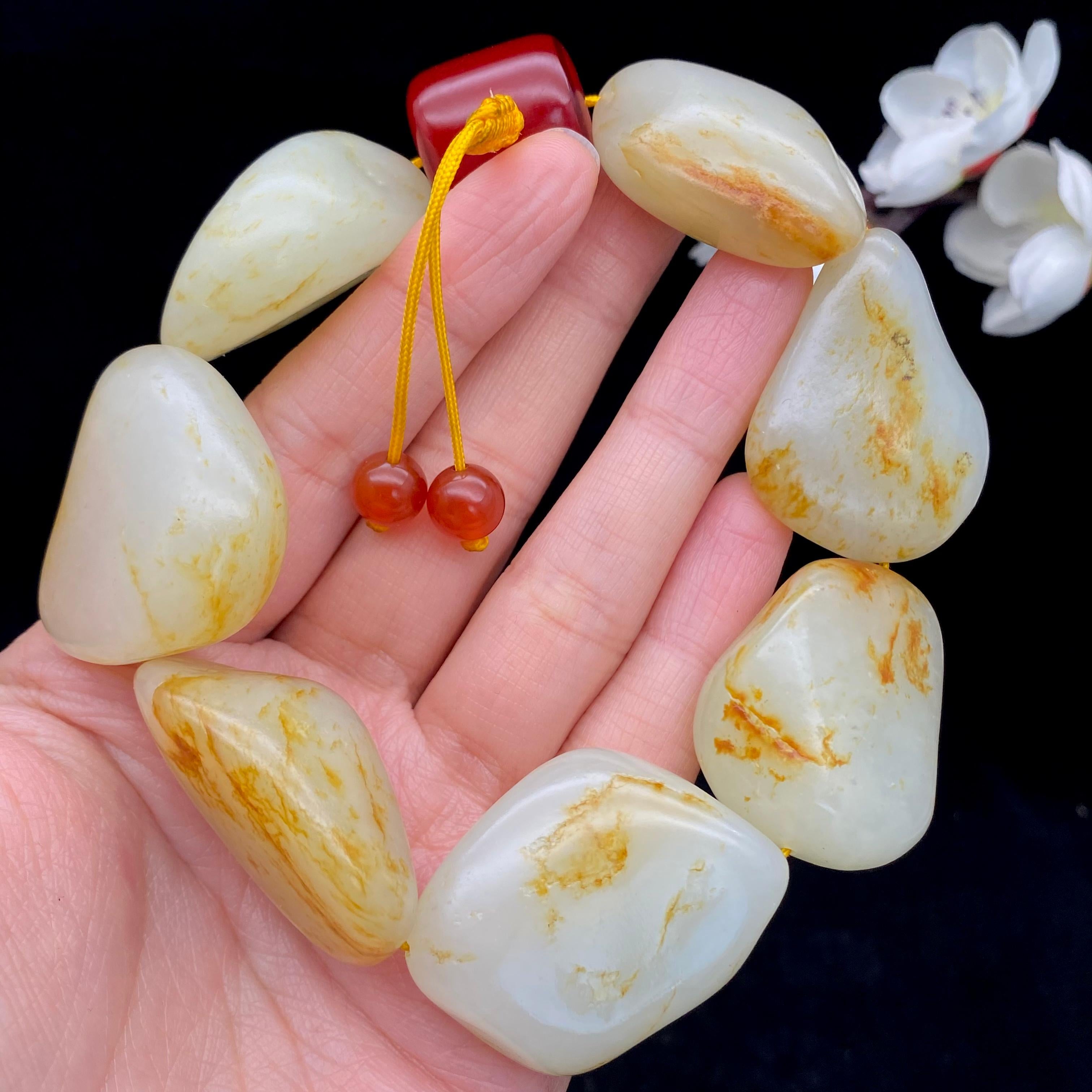 和田玉洒金皮【精品男士手串】（164.7g）