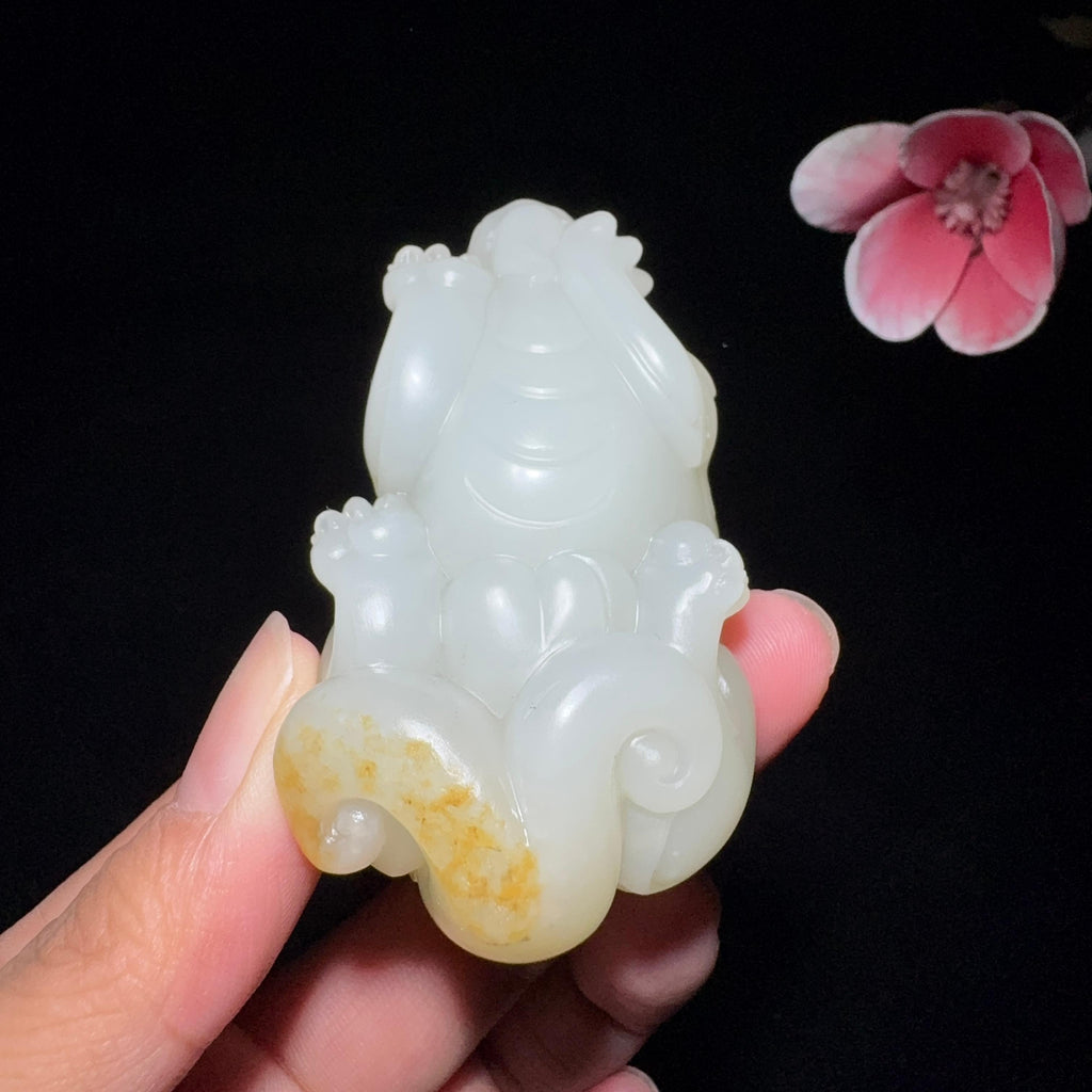秒杀和田玉籽料手把件貔貅（125.0g）