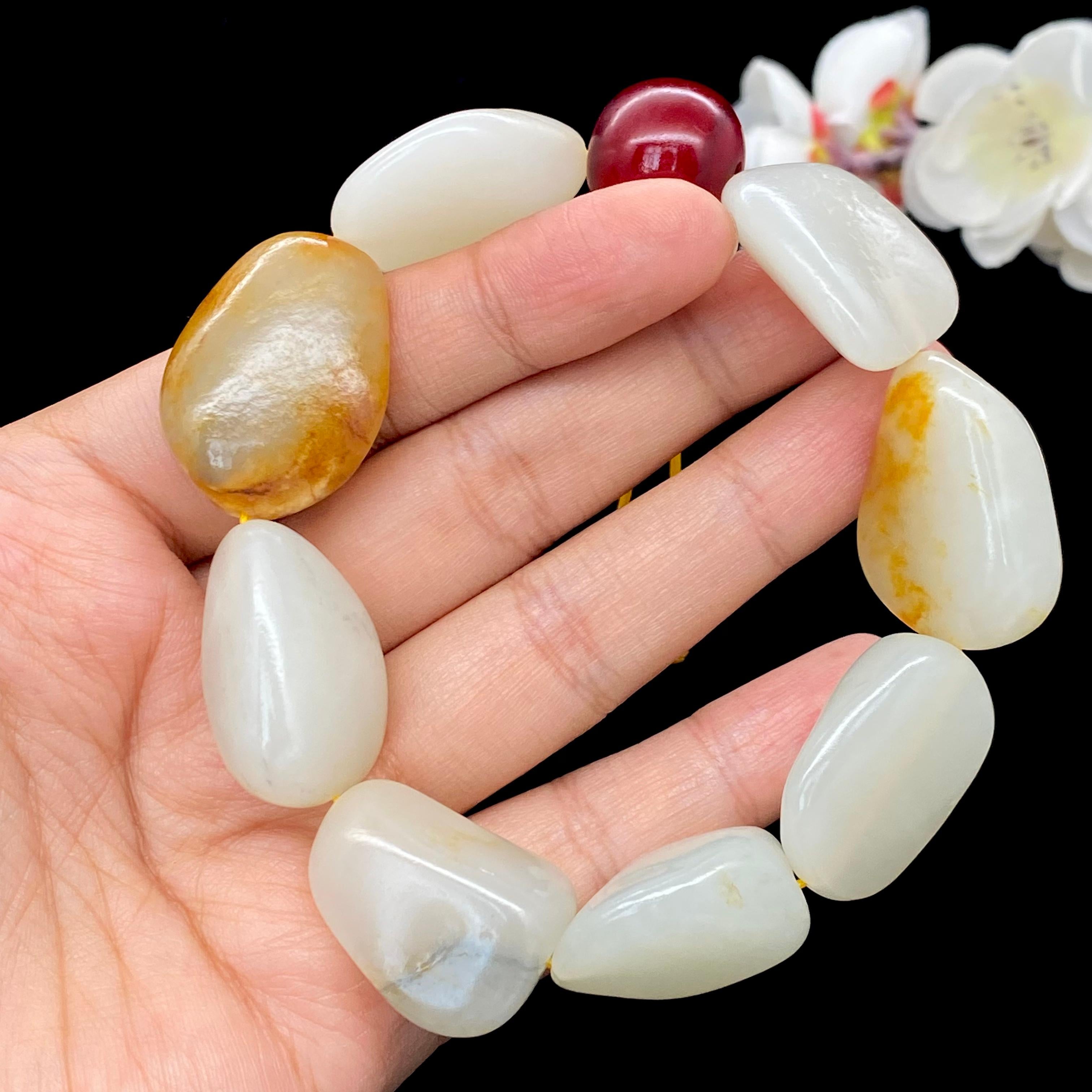 和田玉黄皮籽料【精品手串】（90.5g）