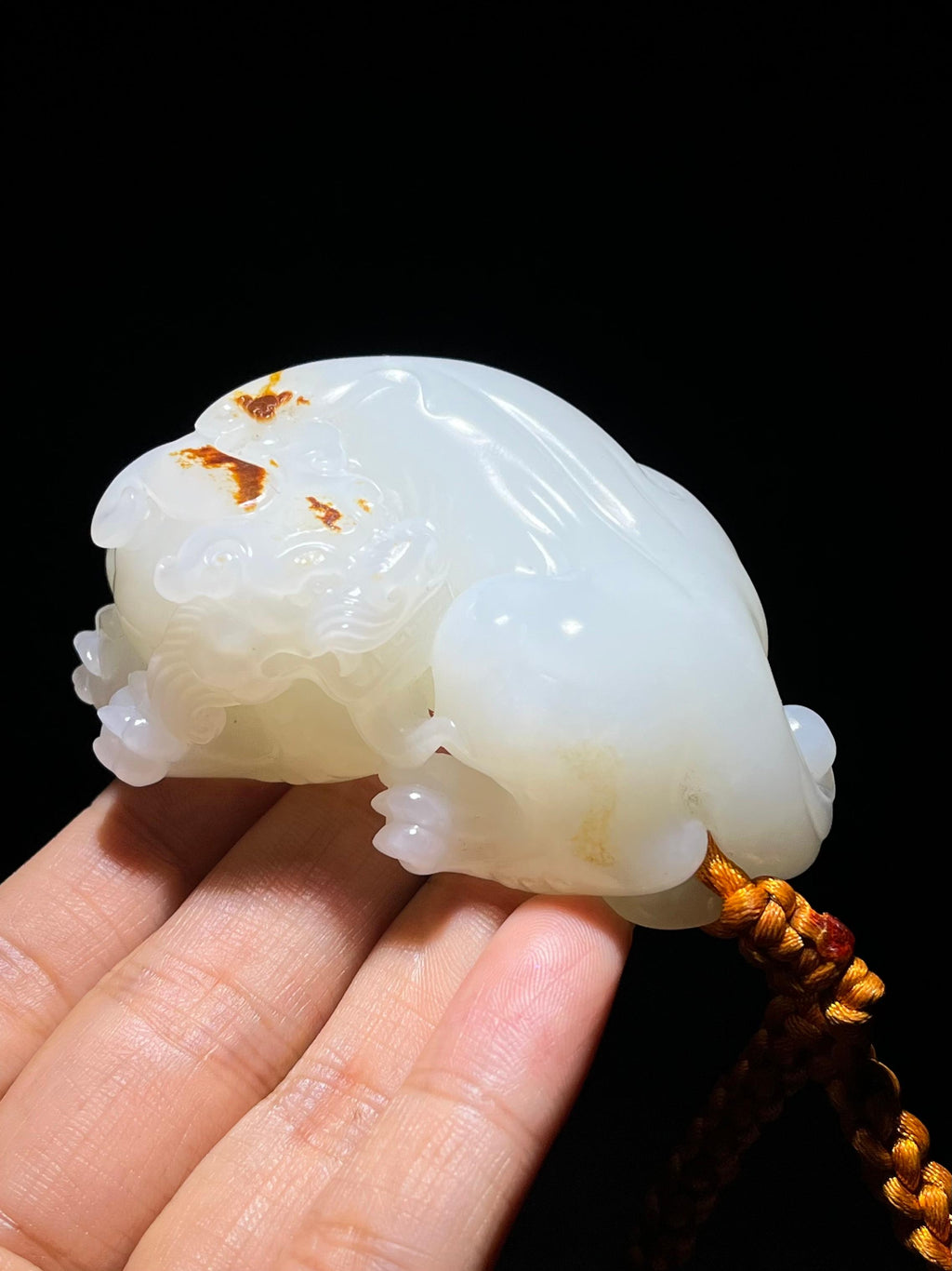 和田玉籽料貔貅手把件（160.0g）