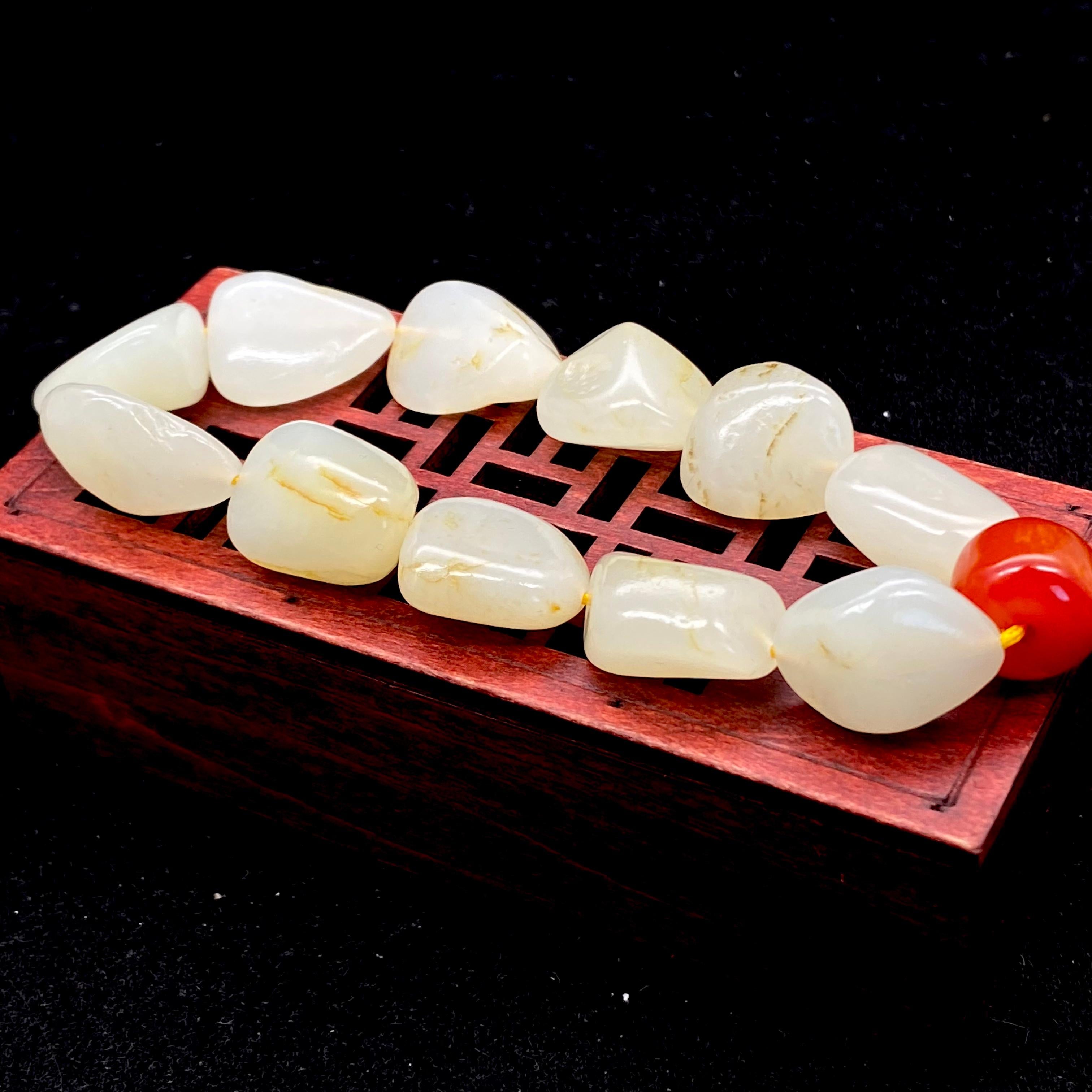 和田玉黄皮【精品手串】（38.7g）