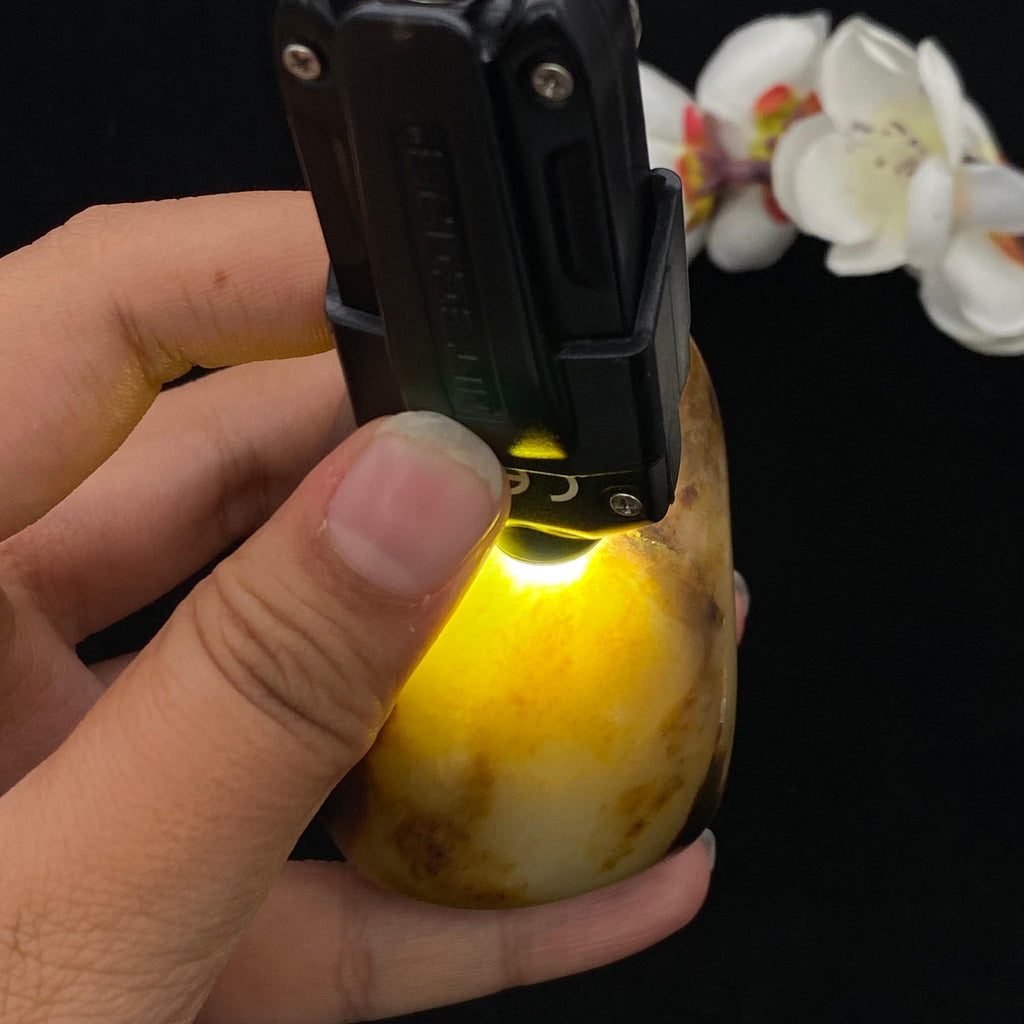 和田玉聚红皮籽料手把件（227.1g）