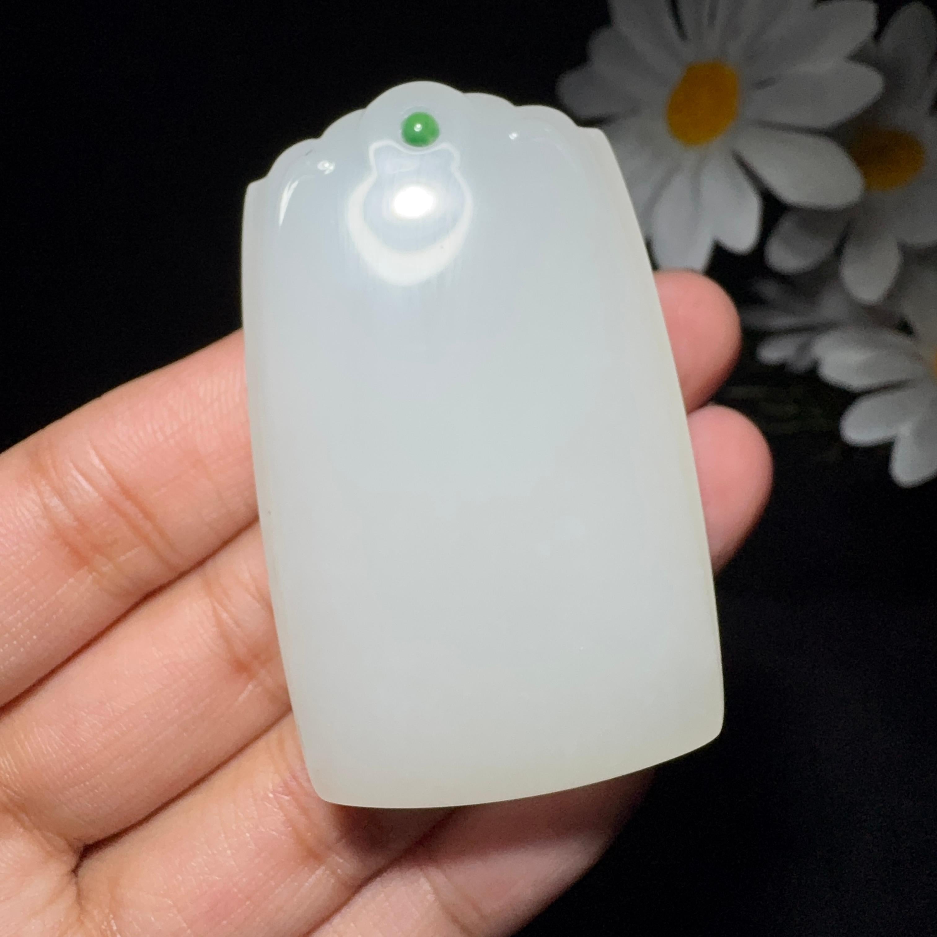 和田玉白玉平安无事牌（51.8g）