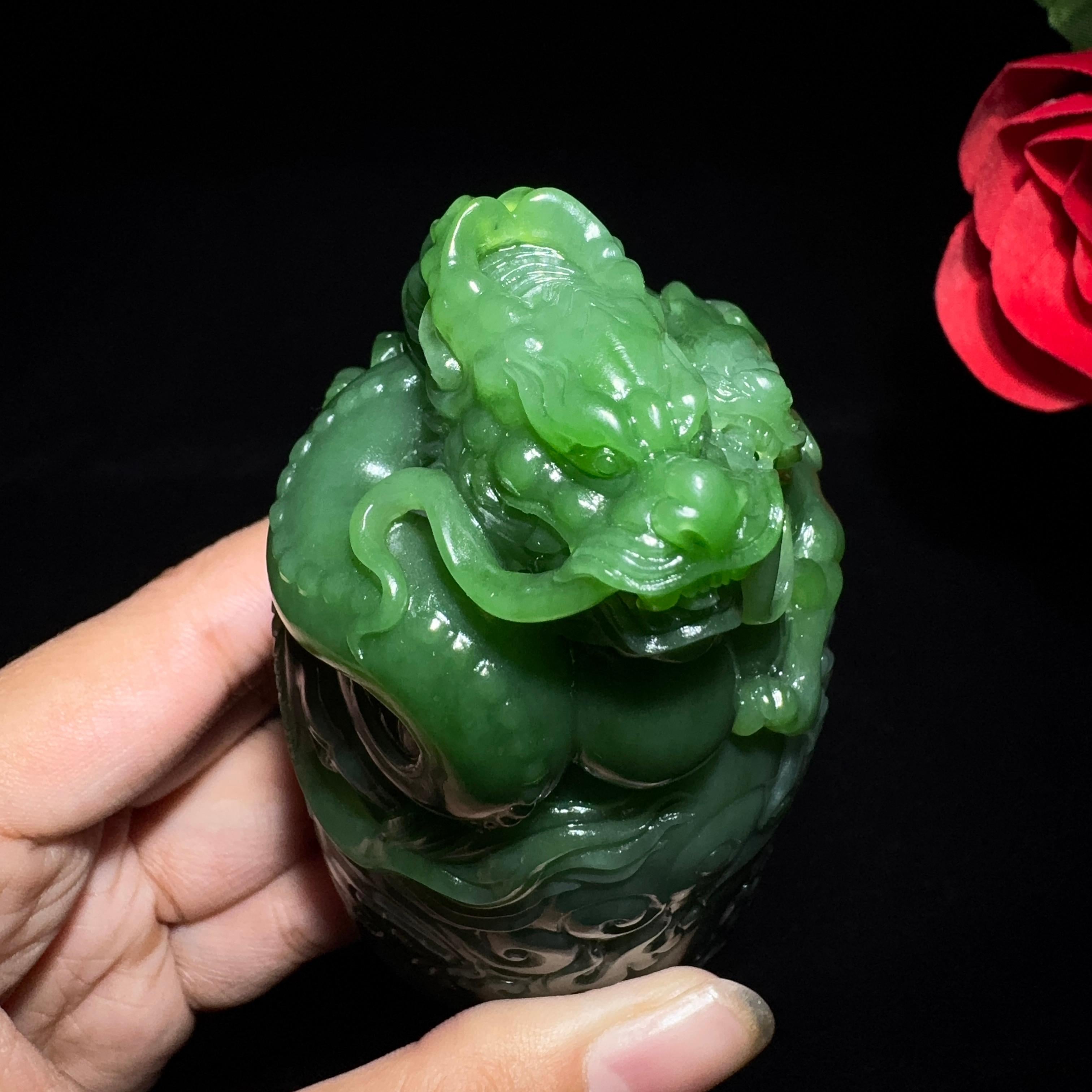 秒杀和田碧玉印章（372.1g）