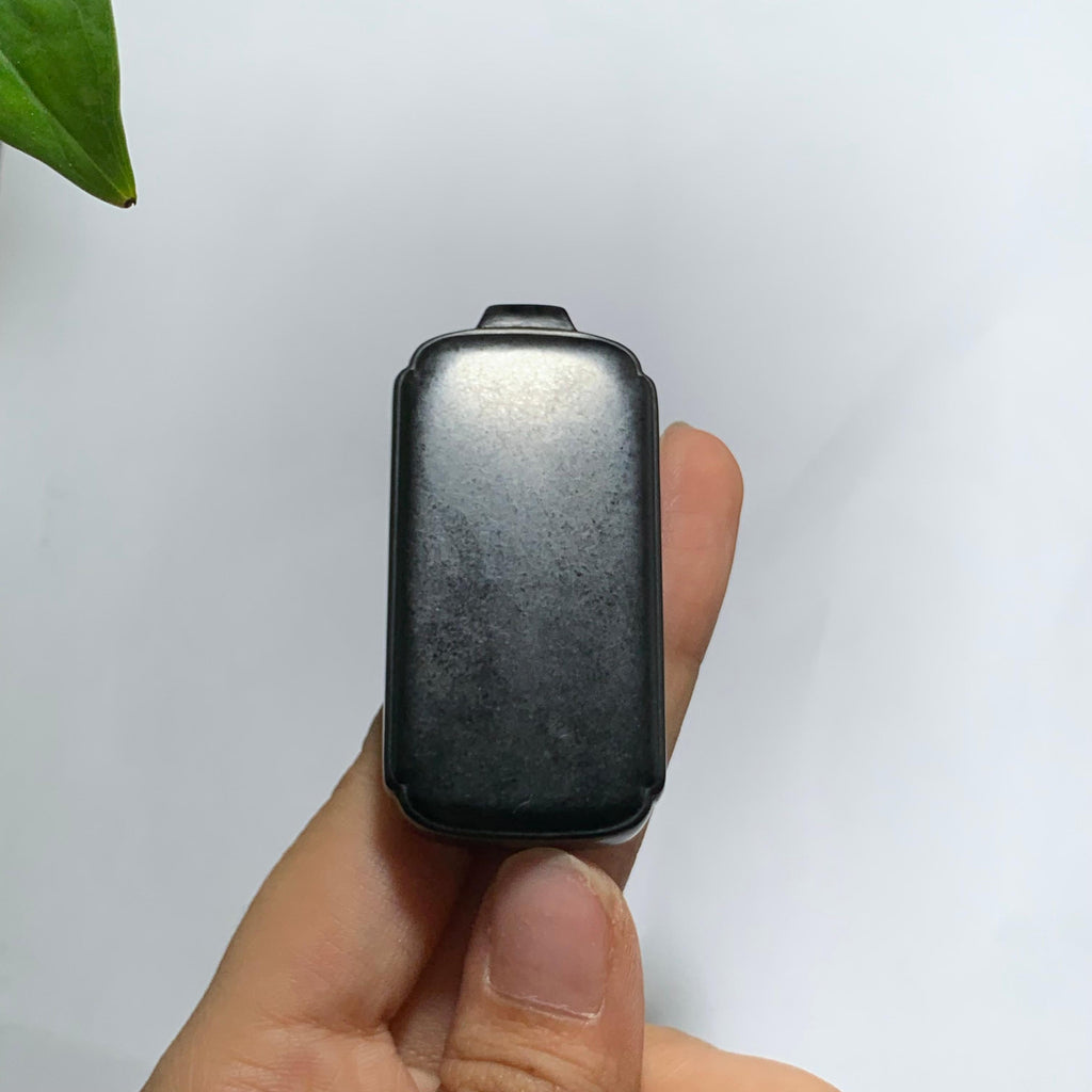 和田籽料黑青无事牌挂件（44.8g）