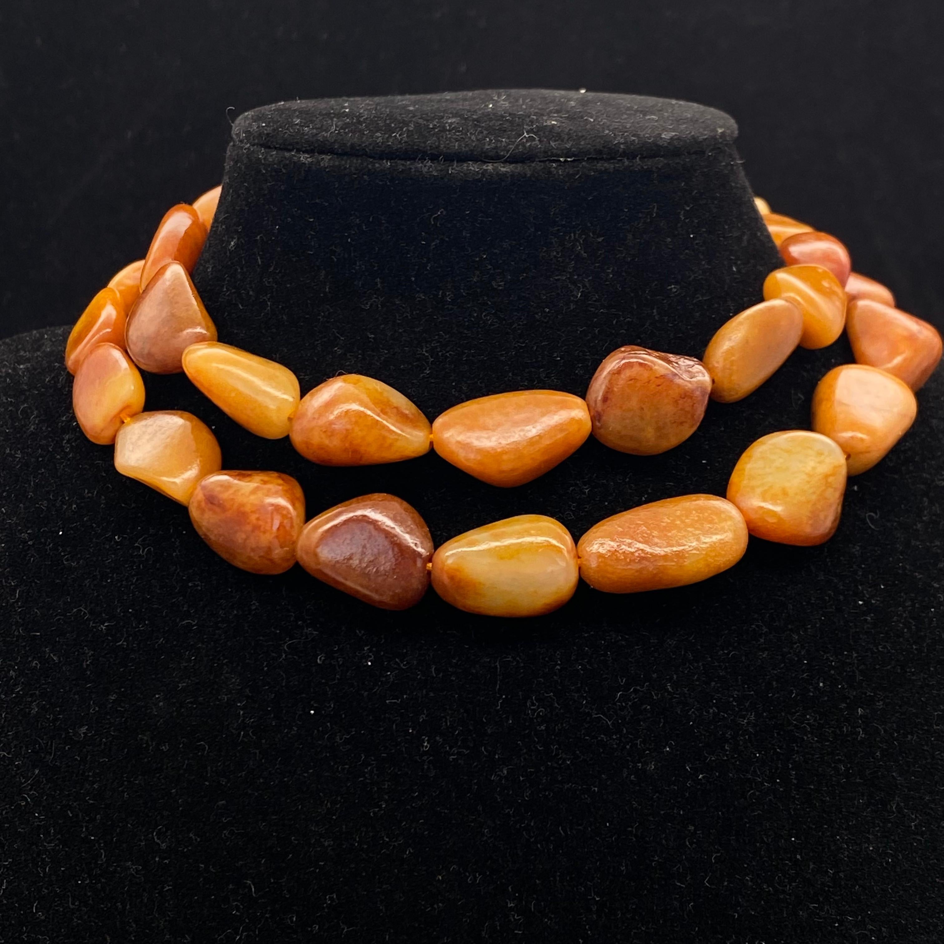 和田玉黄沁皮【精品项链】（96.9g）