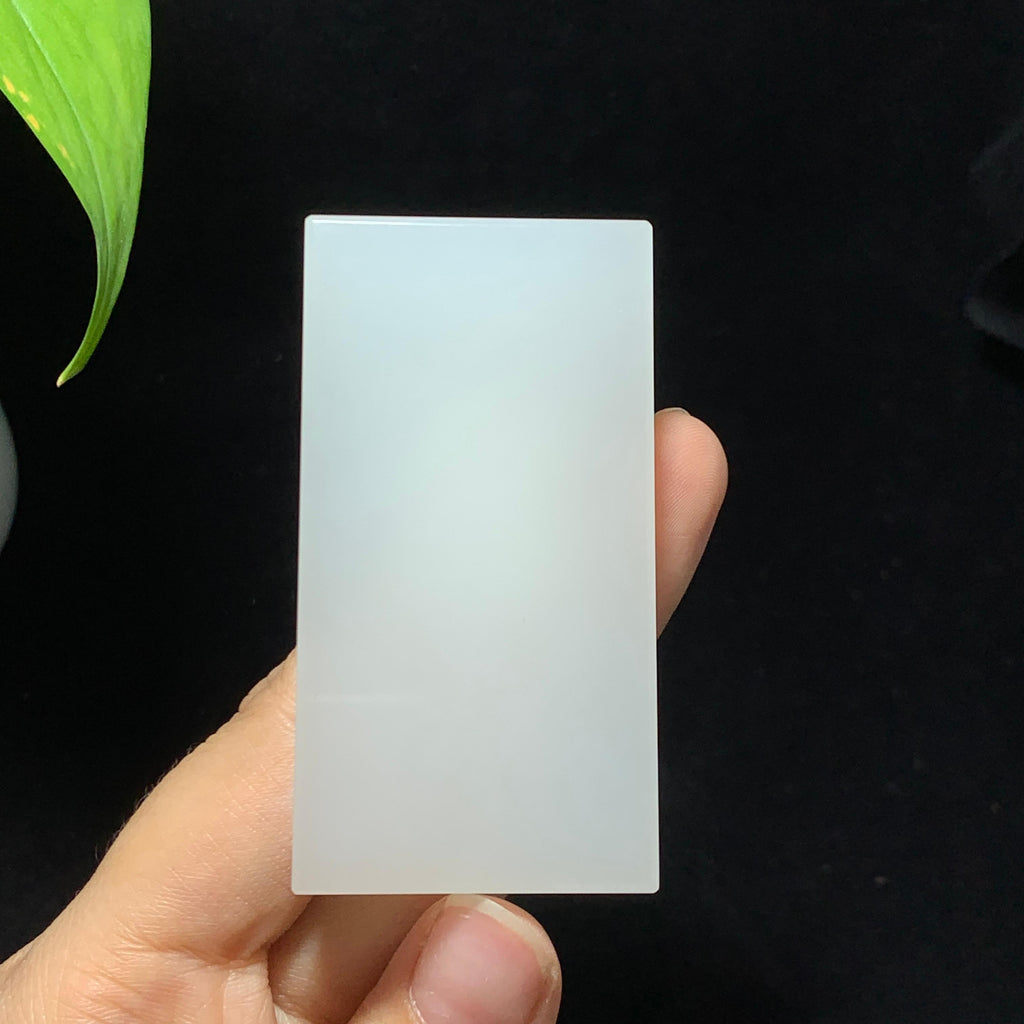和田山料高冰底白玉无事牌挂件（59.4g）