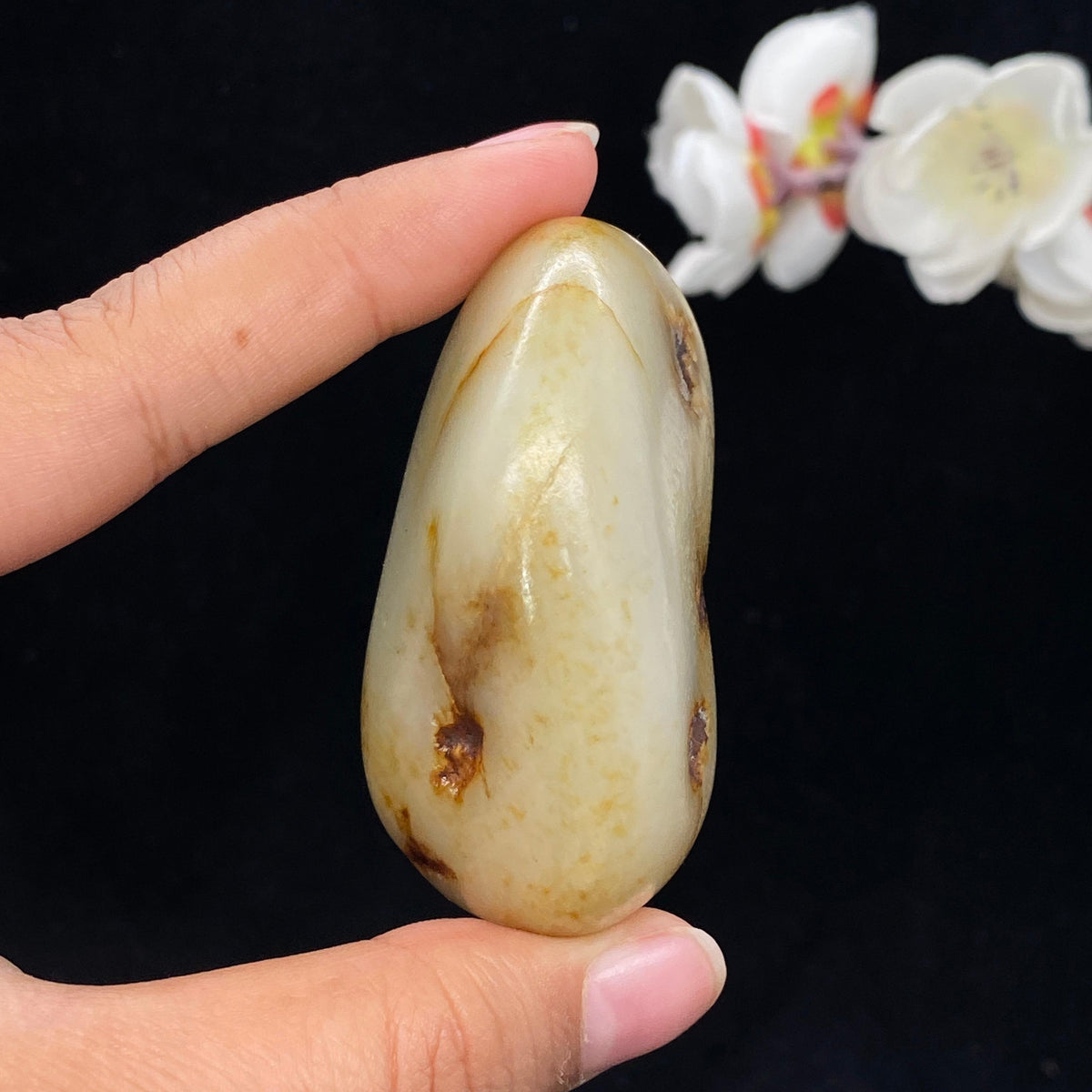 和田玉洒金皮籽料手把件（113.9g）