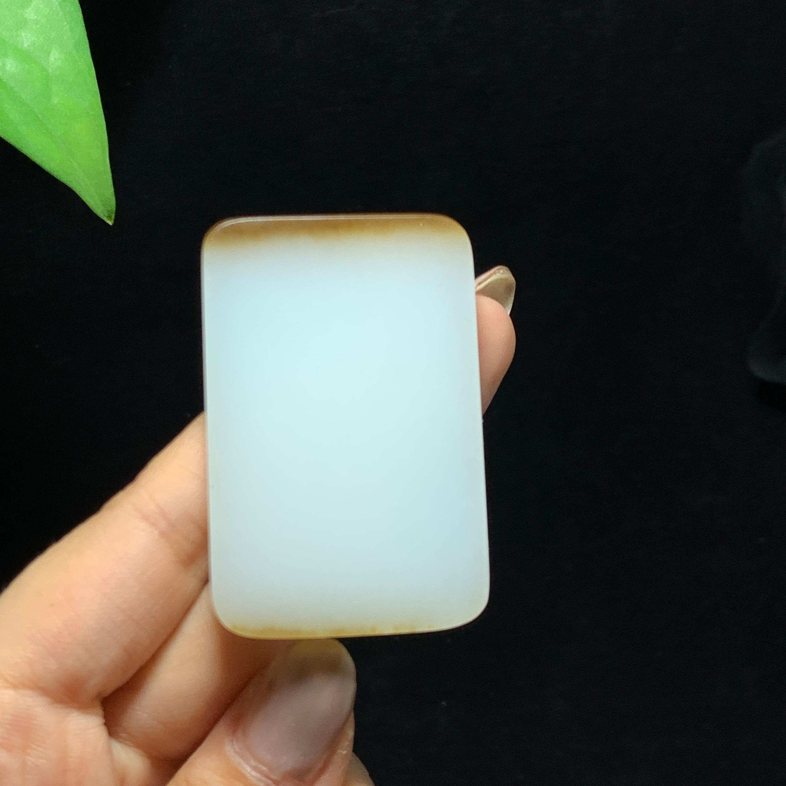 和田山料糖白玉无事牌挂件（47.8g）