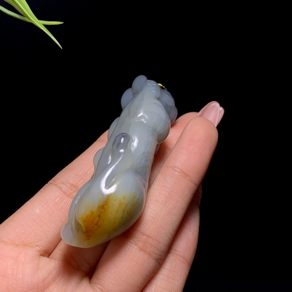 和田玉籽料青花旺财手把件（g）