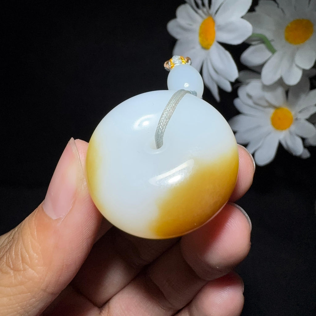 特色和田玉糖白平安扣（26.4g）