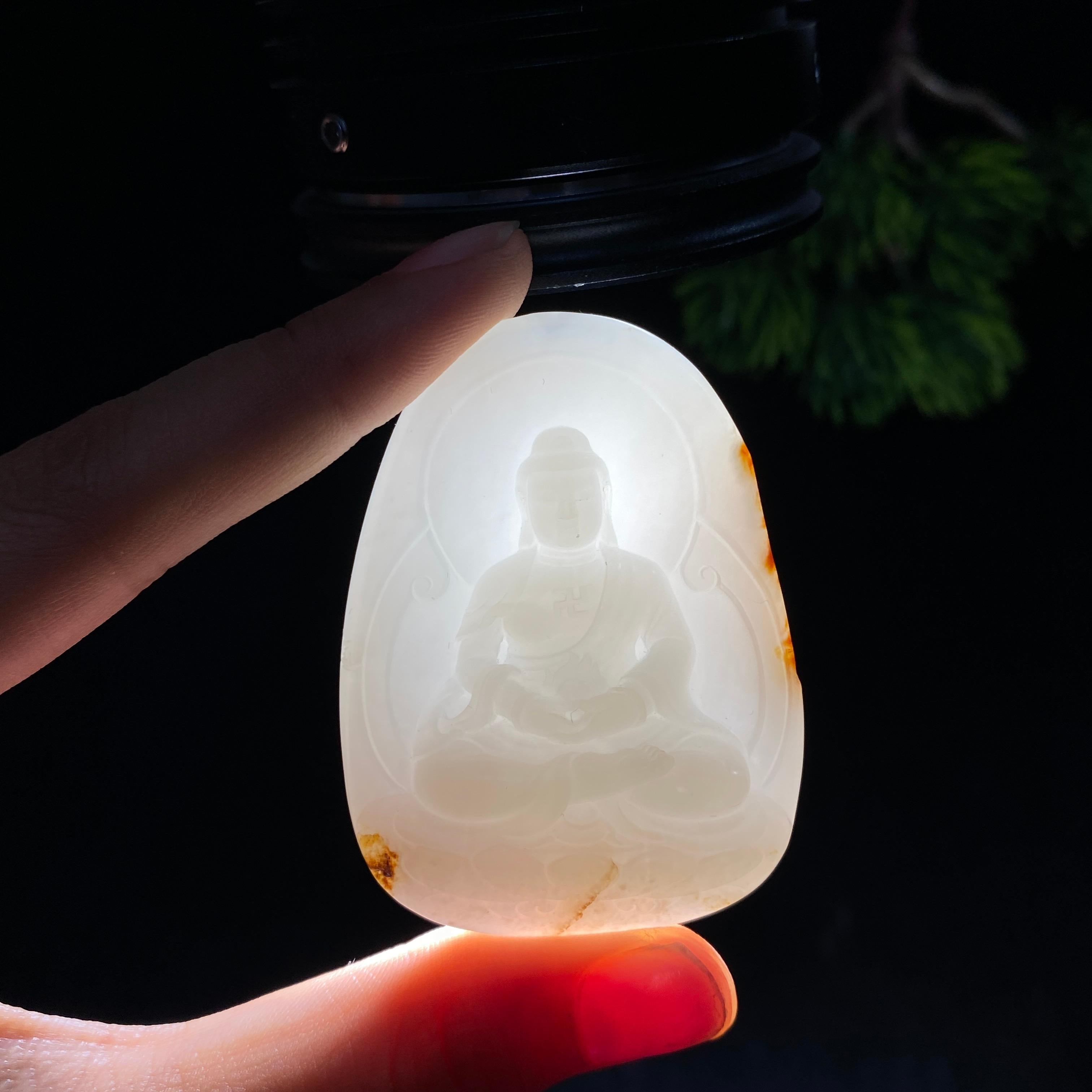 和田玉籽料阿弥陀佛（46.7g）