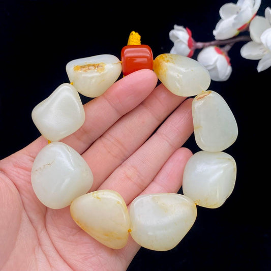 和田玉洒金皮【精品手串】（104.1g）